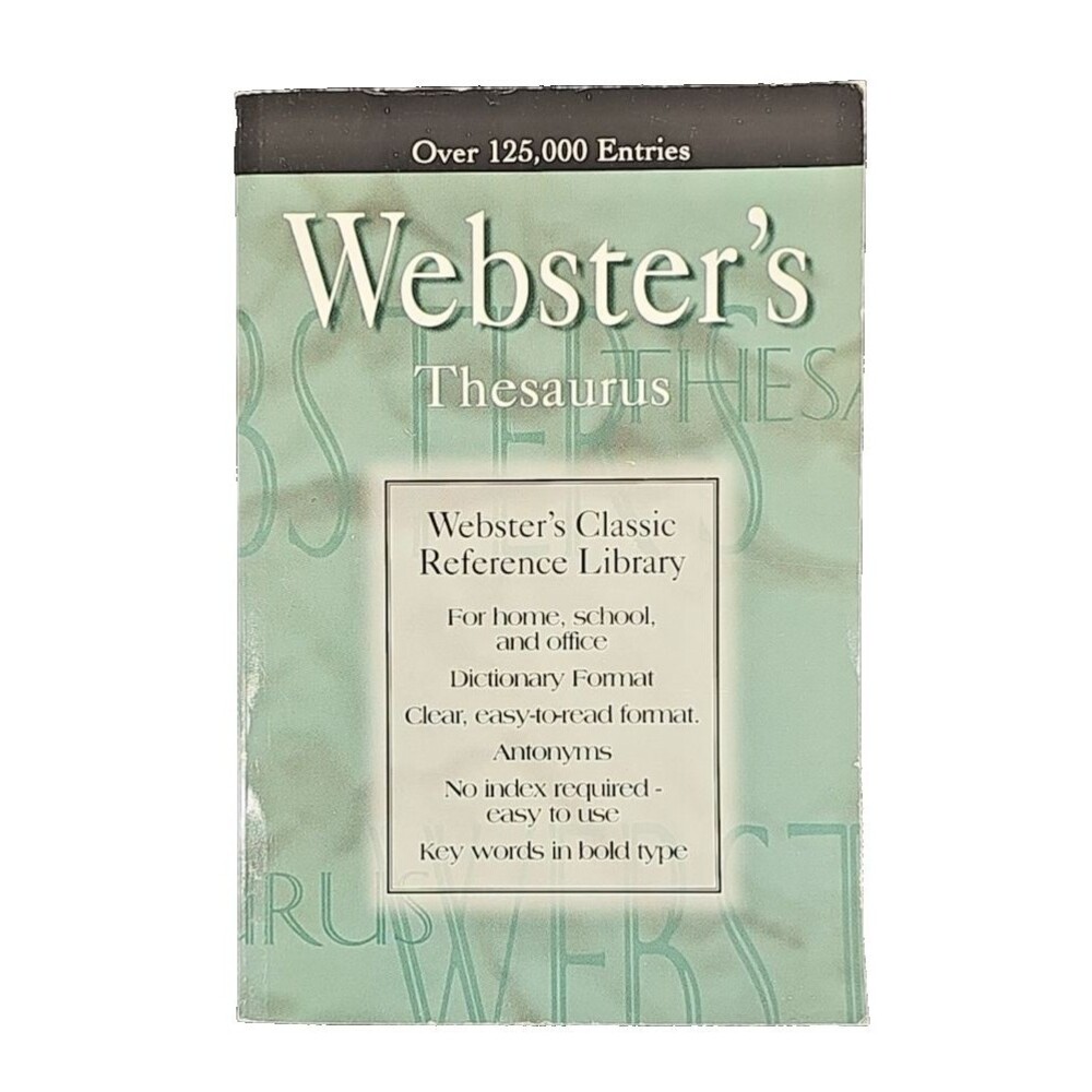 Webster’s Thesaurus 1997 Paperback Dictionary Synonyms Reference Book